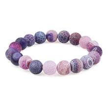 Load image into Gallery viewer, Charm Purple Agates Natural Weathered Gem Stone Bead Strand Women Stretch Bracelet Reiki Yoga Jewelry Best Friend Gift Pulseras
