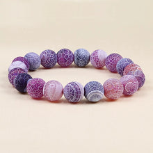 Load image into Gallery viewer, Charm Purple Agates Natural Weathered Gem Stone Bead Strand Women Stretch Bracelet Reiki Yoga Jewelry Best Friend Gift Pulseras
