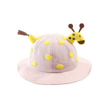 Load image into Gallery viewer, Children Sun Hat Lovely Giraffe Doll Decorate Hat for Boys Girls Spring Autumn Dot Solid Breathable Kids Toddler Fisherman Hat
