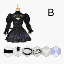 Load image into Gallery viewer, Nier Automata Yorha 2B Cosplay Suit Anime Women Outfit Disguise Costume Set Fancy Halloween Girls Party Black Dress
