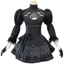 Load image into Gallery viewer, Nier Automata Yorha 2B Cosplay Suit Anime Women Outfit Disguise Costume Set Fancy Halloween Girls Party Black Dress
