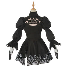 Load image into Gallery viewer, Nier Automata Yorha 2B Cosplay Suit  Women Outfit Disguise Costume Set Fancy Halloween Girls Party Black Dress
