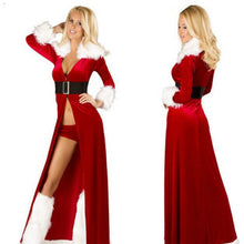 Load image into Gallery viewer, Christmas Costume Sexy Women Split Cosplay White Velvet Fleece Shawls Deep Shiny Leotard Snow Maiden Outfit Year's Dress
