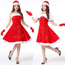 Load image into Gallery viewer, Christmas Costume Sexy Women Split Cosplay White Velvet Fleece Shawls Deep Shiny Leotard Snow Maiden Outfit Year's Dress
