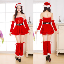 Load image into Gallery viewer, Christmas Costume Sexy Women Split Cosplay White Velvet Fleece Shawls Deep Shiny Leotard Snow Maiden Outfit Year's Dress
