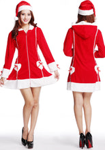 Load image into Gallery viewer, Christmas Costume Sexy Women Split Cosplay White Velvet Fleece Shawls Deep Shiny Leotard Snow Maiden Outfit Year's Dress
