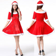 Load image into Gallery viewer, Christmas Dress Sexy Women Santa Claus Costume Fancy Dress Sexy Cosplay Costume Party Dress Red Velvet Dresses
