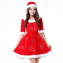 Load image into Gallery viewer, Christmas Dress Sexy Women Santa Claus Costume Fancy Dress Sexy Cosplay Costume Party Dress Red Velvet Dresses
