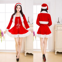 Load image into Gallery viewer, Christmas Dress Sexy Women Santa Claus Costume Fancy Dress Sexy Cosplay Costume Party Dress Red Velvet Dresses
