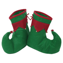Load image into Gallery viewer, Christmas Elf Hat Santa Elf Shoes and Christmas Striped Tights for Adult Xmas Holiday Party Costume Tights Pantyhose /Hat/Shoes
