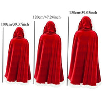Load image into Gallery viewer, Christmas Santa Cape Women Hooded Cloak Large Red Gold Velvet Cosplay Adult Kids girl Shawl Windbreaker Christmas Cloak Costumes
