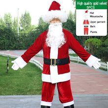 Load image into Gallery viewer, Christmas Santa Claus Costume Beard Lots Men Cosplay Santa Claus Clothes Fancy Dress In Christmas Men Costume Suit For Adults
