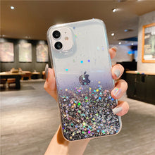 Load image into Gallery viewer, Clear Glitter Phone Case For iPhone 12 Pro 11 Pro Max XS Max XR X 7 8 Plus 12 Mini SE 2020 Cute Gradient Rainbow Sequins Coque
