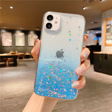 Load image into Gallery viewer, Clear Glitter Phone Case For iPhone 12 Pro 11 Pro Max XS Max XR X 7 8 Plus 12 Mini SE 2020 Cute Gradient Rainbow Sequins Coque
