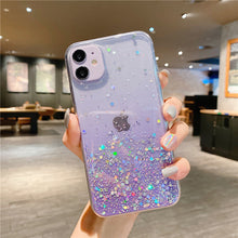 Load image into Gallery viewer, Clear Glitter Phone Case For iPhone 12 Pro 11 Pro Max XS Max XR X 7 8 Plus 12 Mini SE 2020 Cute Gradient Rainbow Sequins Coque
