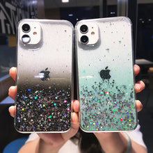 Load image into Gallery viewer, Clear Glitter Phone Case For iPhone 12 Pro 11 Pro Max XS Max XR X 7 8 Plus 12 Mini SE 2020 Cute Gradient Rainbow Sequins Coque
