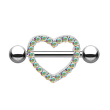Load image into Gallery viewer, Colorful 1 Pair Sexy Body Piercing Navel Belly Button Ring Heart 316L Stainless Steel Dangle Nipple Piercing Punk Body Jewelry
