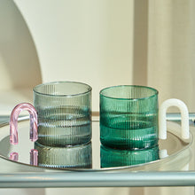 Load image into Gallery viewer, Colorful Handle Ripple Coffee Cup Heat resistance Glass Mug Milk Tea Office Cups Drinkware Birthday Gift coffee mugs
