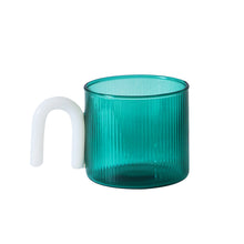 Load image into Gallery viewer, Colorful Handle Ripple Coffee Cup Heat resistance Glass Mug Milk Tea Office Cups Drinkware Birthday Gift coffee mugs
