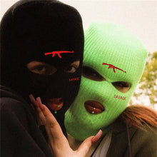 Load image into Gallery viewer, Winter Fashion Warm AK47 SAVAGE Ski Mask Hats 3-Hole Knit Full Face Cover Balaclava Hat Unisex Embroidery Beanies
