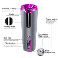 Load image into Gallery viewer, Cordless Automatic Rotating Hair Curler iron Wireless USB Rechargeable Air Curler for Curls Waves LED Display Hair Styler Tools
