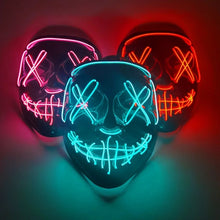 Load image into Gallery viewer, Cosmask Halloween Neon Mask Led Mask Masque Masquerade  Party Masks Light Glow In The Dark Funny Masks Cosplay Costume Supplies
