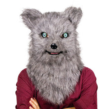 Load image into Gallery viewer, Cosmask Movable Mouth Fox Head Mask Animal Panda Tiger Husky Orangutan Artificial Fur for Halloween Costumes Party
