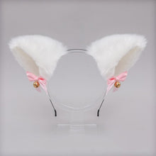 Load image into Gallery viewer, Cosplay Girl Plush Furry Cat Rabbit Ears Headband Cosplay Accessories for Girls Party Lolita Cosplay Cat Ears with Bell Headwear
