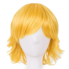 Load image into Gallery viewer, Cosplay Wig Fei-Show Synthetic Heat Resistant Short Wavy Hair Costume Cosplay Halloween Carnival Events Party Yellow Hairpiece
