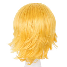 Load image into Gallery viewer, Cosplay Wig Fei-Show Synthetic Heat Resistant Short Wavy Hair Costume Cosplay Halloween Carnival Events Party Yellow Hairpiece
