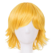 Load image into Gallery viewer, Cosplay Wig Fei-Show Synthetic Heat Resistant Short Wavy Hair Costume Cosplay Halloween Carnival Events Party Yellow Hairpiece
