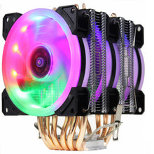 Load image into Gallery viewer, Cooling Fan CPU Cooler  6 Heat-Pipes Dual-Tower Cooling 9cm RGB Fan LED Fan Support 3 Fans
