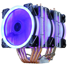 Load image into Gallery viewer, Cooling Fan CPU Cooler  6 Heat-Pipes Dual-Tower Cooling 9cm RGB Fan LED Fan Support 3 Fans
