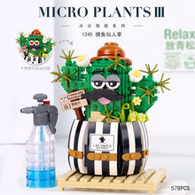 Load image into Gallery viewer, Creative Funny Cactus Building Blocks Diy Simulation Succulent Potted Green Plant Flower 3D Model Mini Brick Children's Toy Gift
