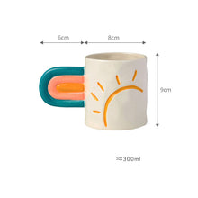 Load image into Gallery viewer, Creative Hand Painted Rainbow Handle Mugs Ceramic Sun Cloud Coffee Mug Personalized Milk Water Cups Gift For Couple Birthday Her
