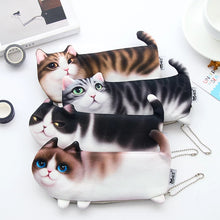 Load image into Gallery viewer, Pencil Case Cartoon Cat Soft Cloth School Stationery Pen Bag Gift for Girl Boy Student
