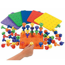 Load image into Gallery viewer, Creative Kids Early Learning Nail Building Block Stacking Peg Board Set Toddlers Kids Educational Toys for Children Gifts
