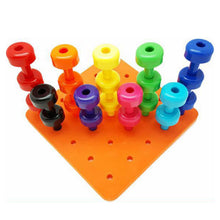 Load image into Gallery viewer, Creative Kids Early Learning Nail Building Block Stacking Peg Board Set Toddlers Kids Educational Toys for Children Gifts
