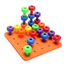 Load image into Gallery viewer, Creative Kids Early Learning Nail Building Block Stacking Peg Board Set Toddlers Kids Educational Toys for Children Gifts
