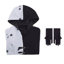 Load image into Gallery viewer, Cruella De Vil Cosplay Costume 2 Styles Women Gown Black White Maid Dress with Gloves Hoodie Skirt Wigs Outfits Halloween Party
