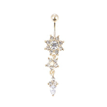 Load image into Gallery viewer, Crystal Belly Button Rings Navel Ring  Zircon Drop Dangle Body Belly Piercing Jewelry for Women Beach Belly Navel Rings
