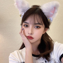 Load image into Gallery viewer, Cute Beautiful Women Girls Cat Ear Headband Necklace Anime Party Cosplay Costume Bell Plush Headwear Headband Hair Accessories
