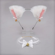 Load image into Gallery viewer, Cute Beautiful Women Girls Cat Ear Headband Necklace Anime Party Cosplay Costume Bell Plush Headwear Headband Hair Accessories
