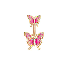 Load image into Gallery viewer, Cute Butterfly Flower Steel Navel Piercing Shinny Dance Belly Rings Body Piercing Jewelry 14G Belly Button Ring for Women Girls
