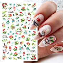 Load image into Gallery viewer, Cute Cartoon Skull Nail Stickers Spooky Halloween Decoration Ghost Bat Evil Pumpkin Sliders For Manicure Blood Nail Decal GLF886
