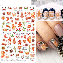Load image into Gallery viewer, Cute Cartoon Skull Nail Stickers Spooky Halloween Decoration Ghost Bat Evil Pumpkin Sliders For Manicure Blood Nail Decal GLF886
