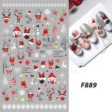 Load image into Gallery viewer, Cute Cartoon Skull Nail Stickers Spooky Halloween Decoration Ghost Bat Evil Pumpkin Sliders For Manicure Blood Nail Decal GLF886
