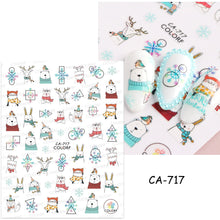 Load image into Gallery viewer, Cute Cartoon Skull Nail Stickers Spooky Halloween Decoration Ghost Bat Evil Pumpkin Sliders For Manicure Blood Nail Decal GLF886
