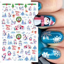 Load image into Gallery viewer, Cute Cartoon Skull Nail Stickers Spooky Halloween Decoration Ghost Bat Evil Pumpkin Sliders For Manicure Blood Nail Decal GLF886
