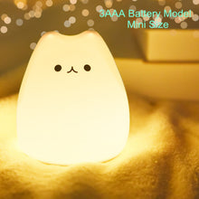 Load image into Gallery viewer, Cute Silicone LED Night Light For Baby Kids Children Bedroom Touch Sensor Remote Cat Lamp Decoration Room Decor Holiday Gift Toy
